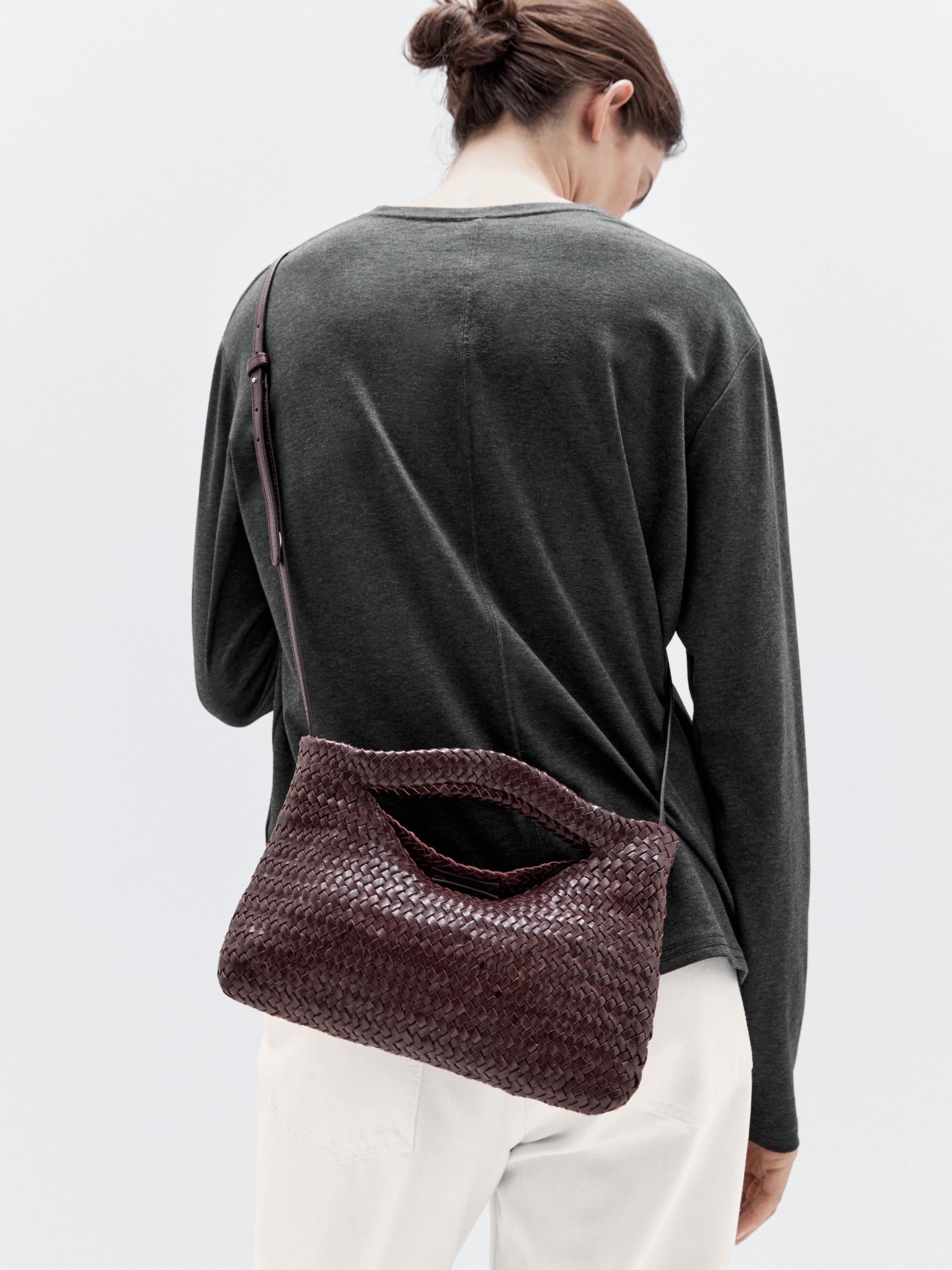 Mini-sac en cuir nappa tressé